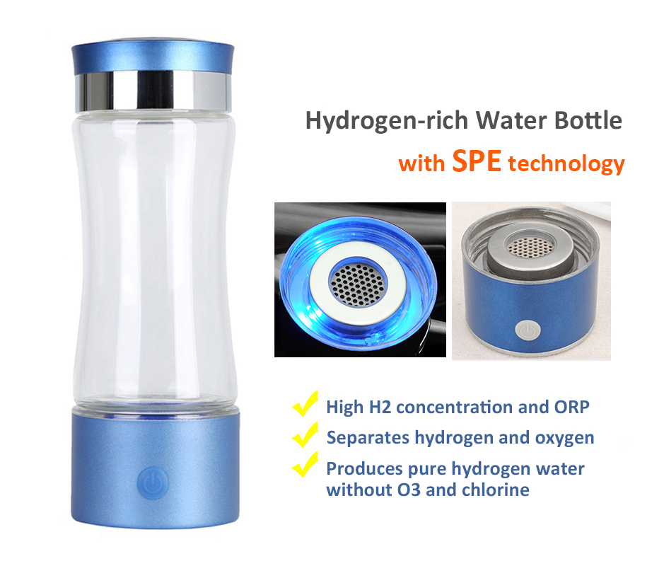2018 New SPE Hydrogen Water Generator Water Ionizer Bottle 380ml with ...